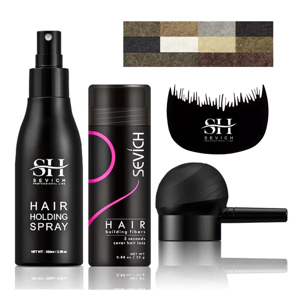 4-Pcs Hair Building Fibre Set - Instant Solution to Hair loss