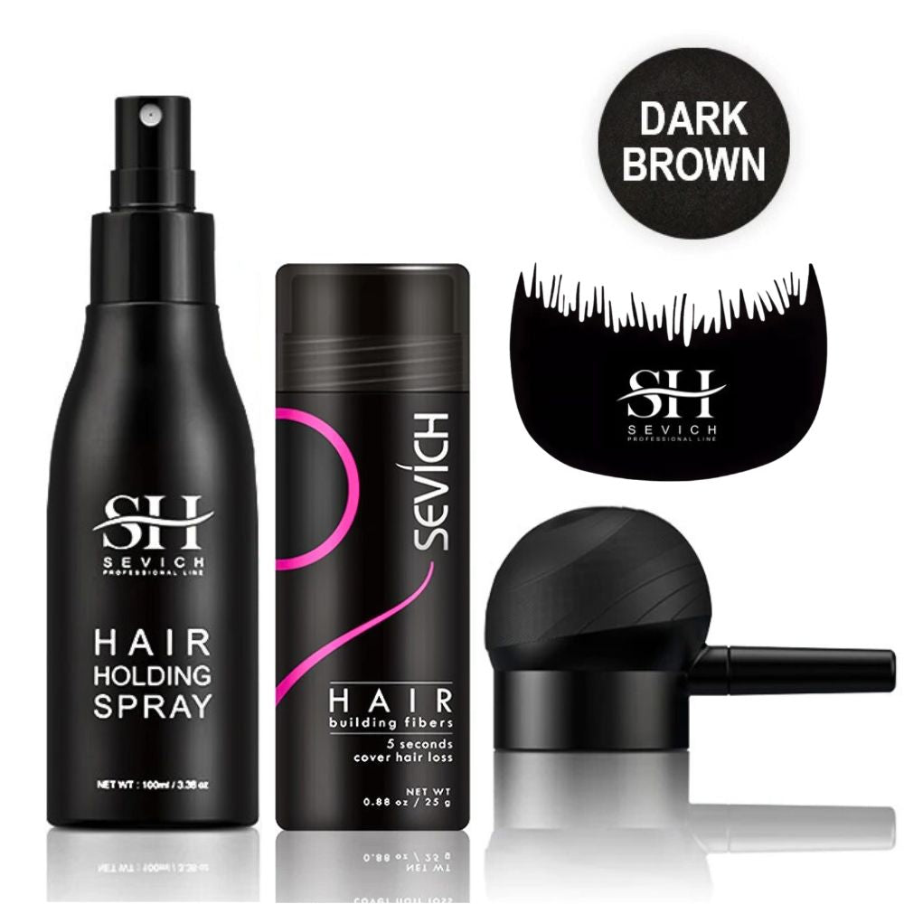 4-Pcs Hair Building Fibre Set - Instant Solution to Hair loss