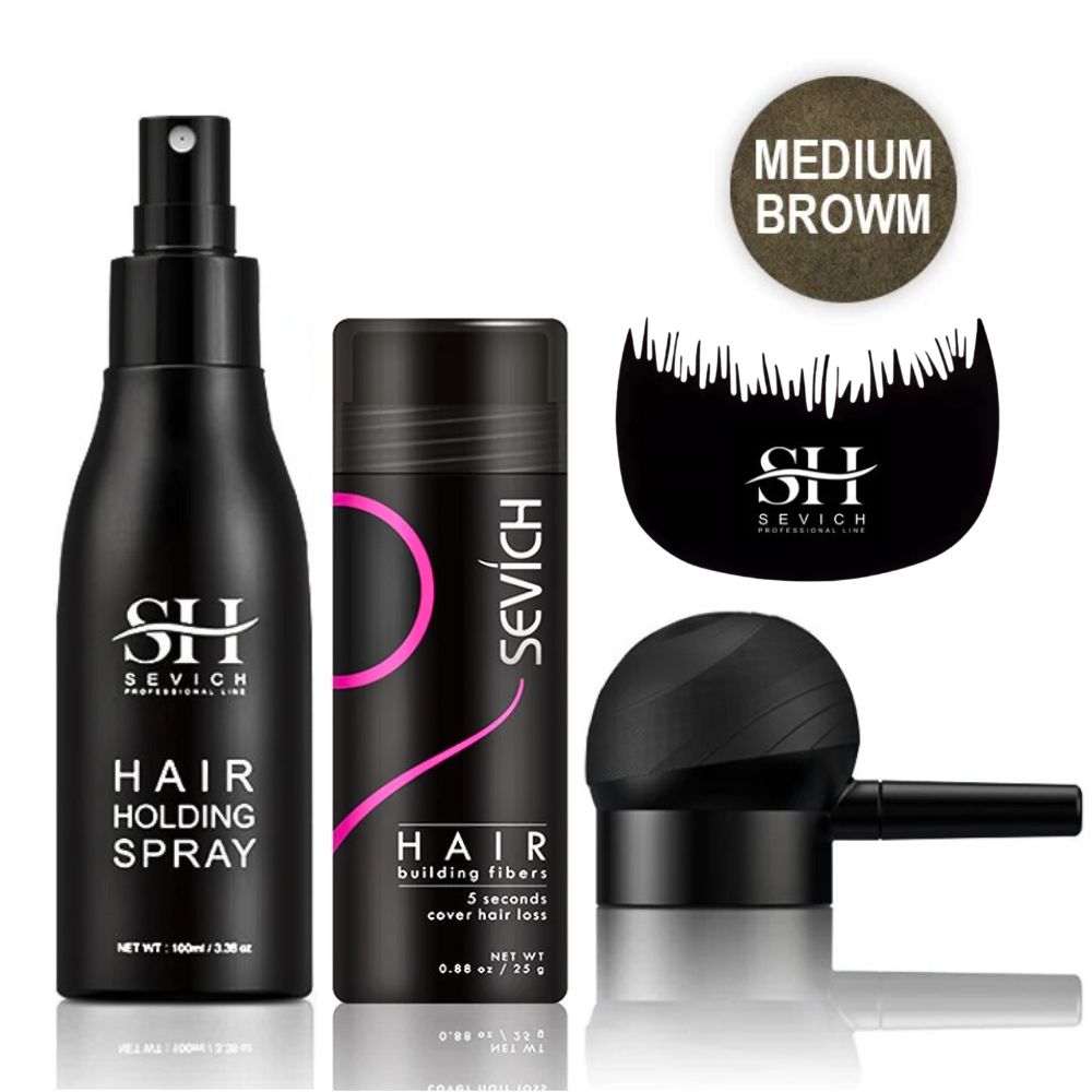 4-Pcs Hair Building Fibre Set - Instant Solution to Hair loss