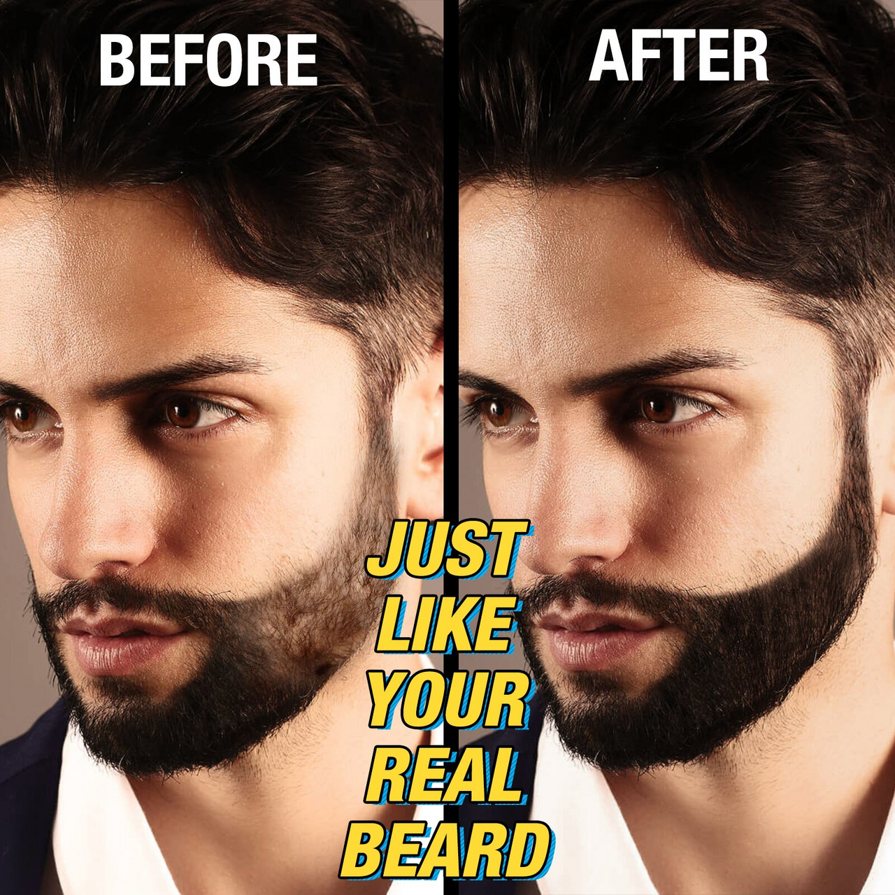 The beard filling pencil gives fuller beard look with realistic hair appearance