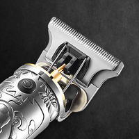 Thumbnail for Professional Barber Cordless T-blade Trimmer Silver Skull design by The Daily Groom Australia